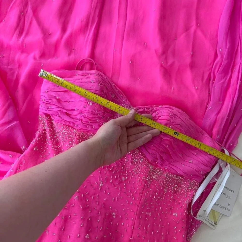 xcite pink fairy beaded silk prom dress‎ womens 10 - Picture 7 of 7